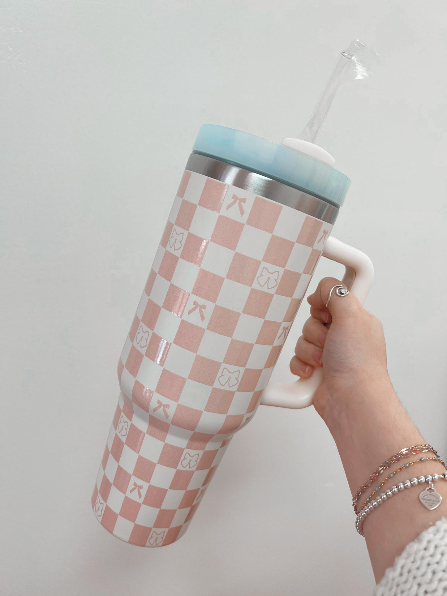 Checkered Bow 40oz Tumbler
