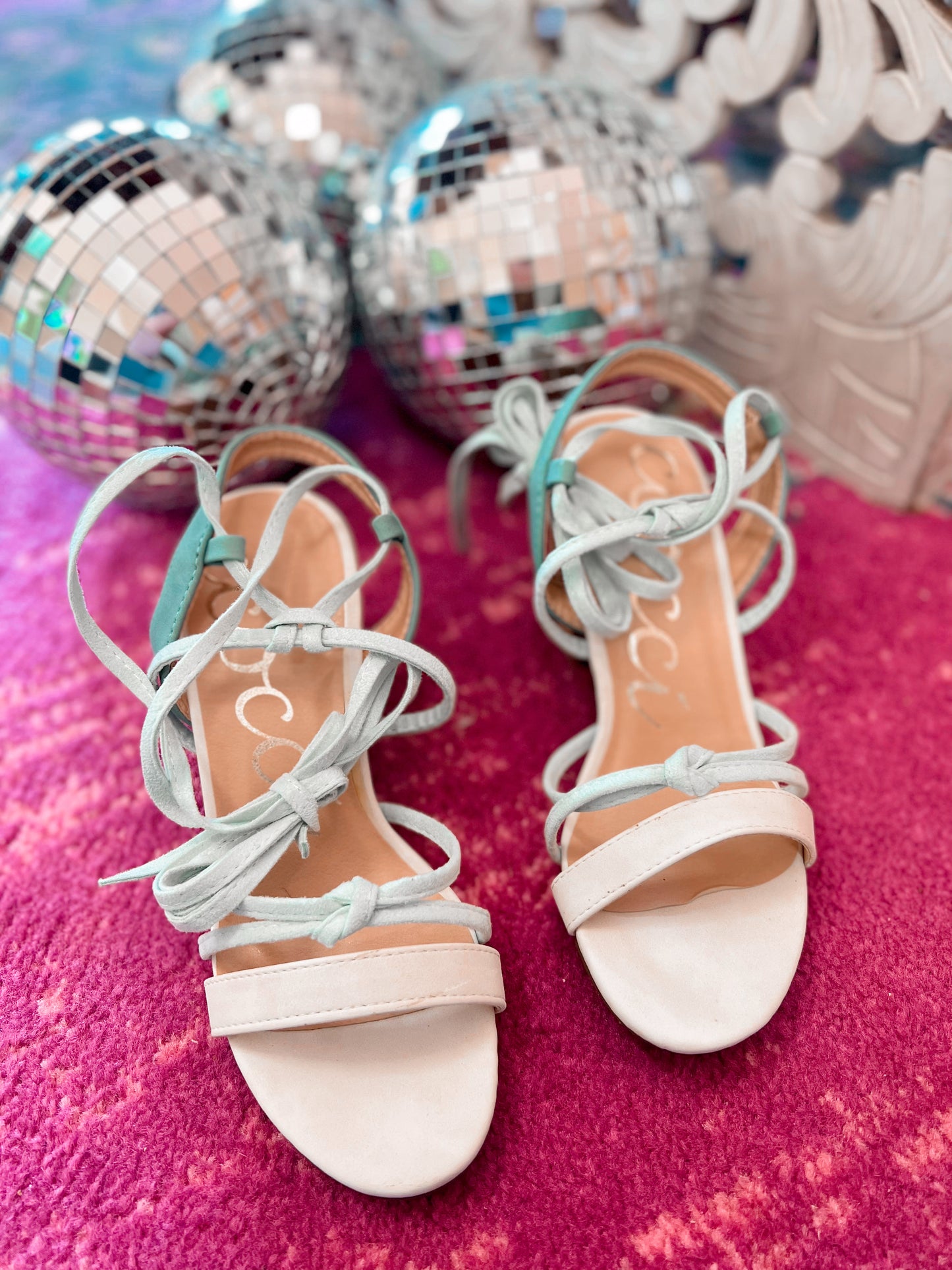 Lotus Lace-Up Strappy Heel - Mint