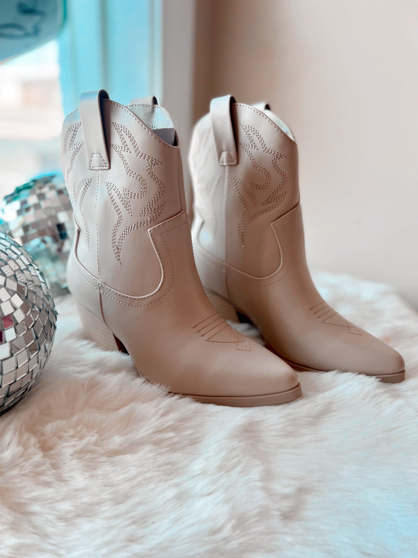Blazing Embroidered Bootie - Cognac