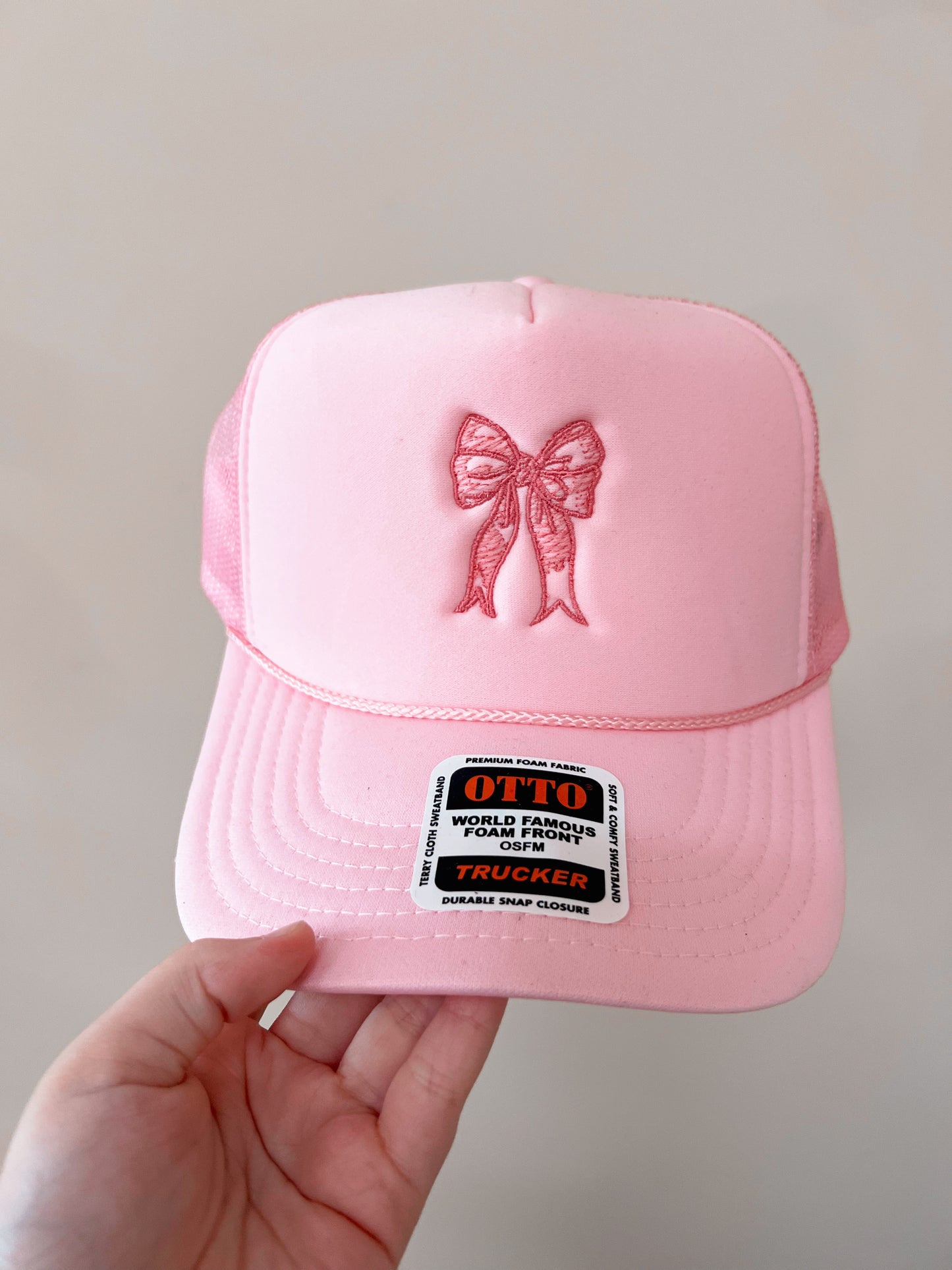 Coquette Pink Bow Trucker Hat