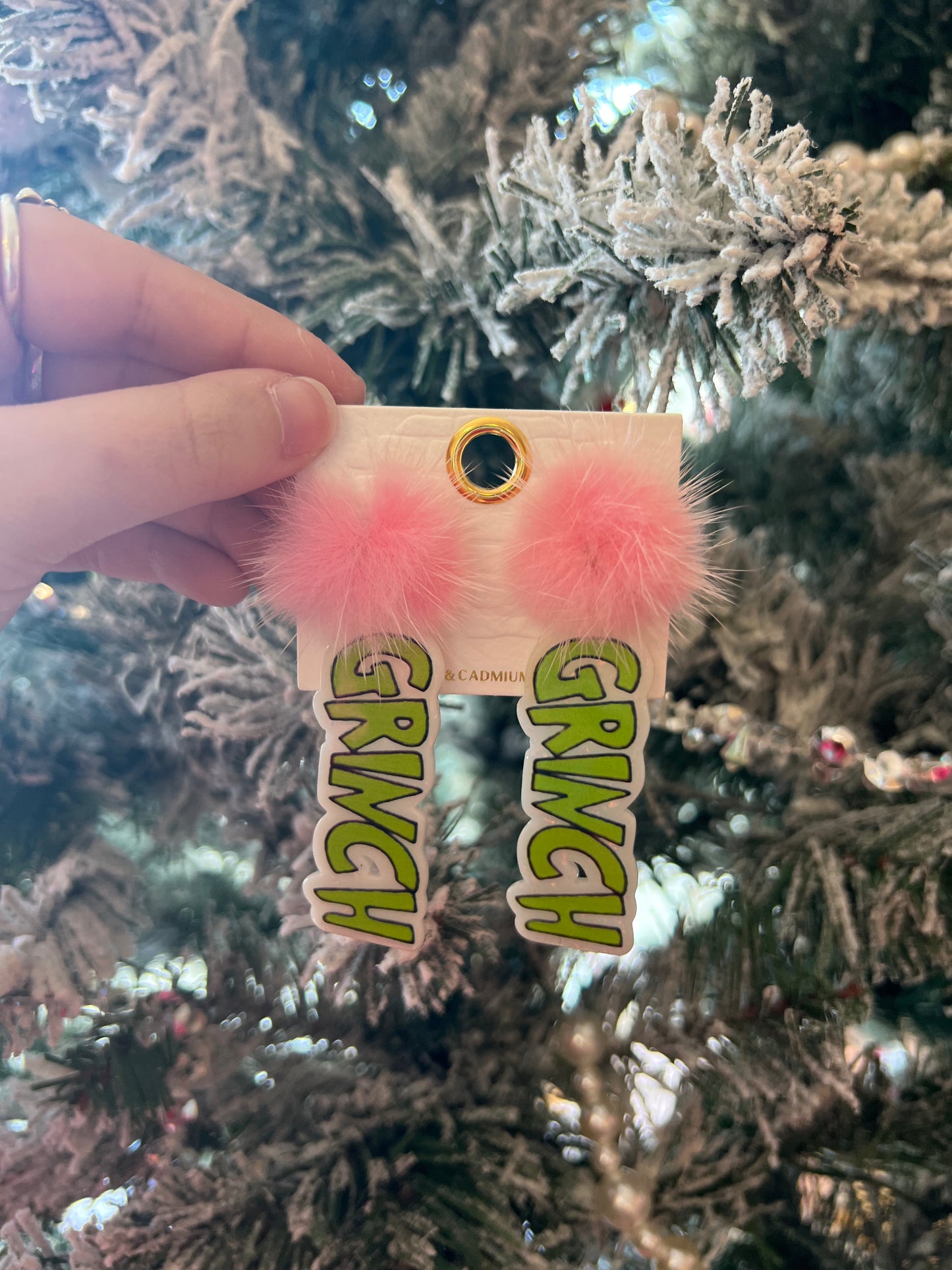 Green Man Pom Pom Earrings