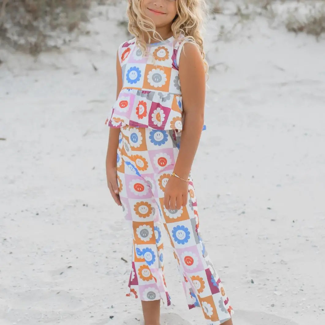 Retro Checkered Daisy Set