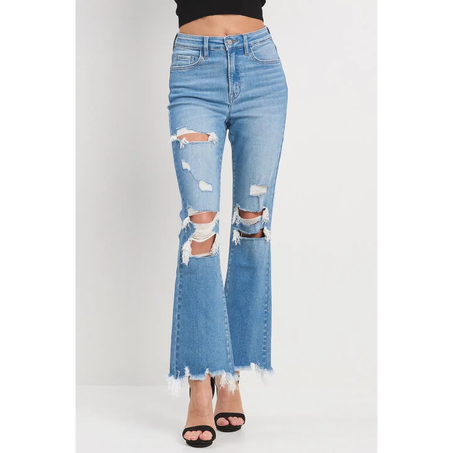 The Chelsie Distressed Crop Jeans