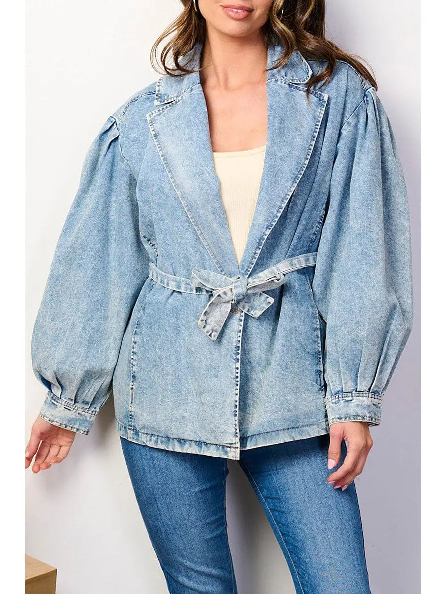 The Brie Denim Wrap Jacket