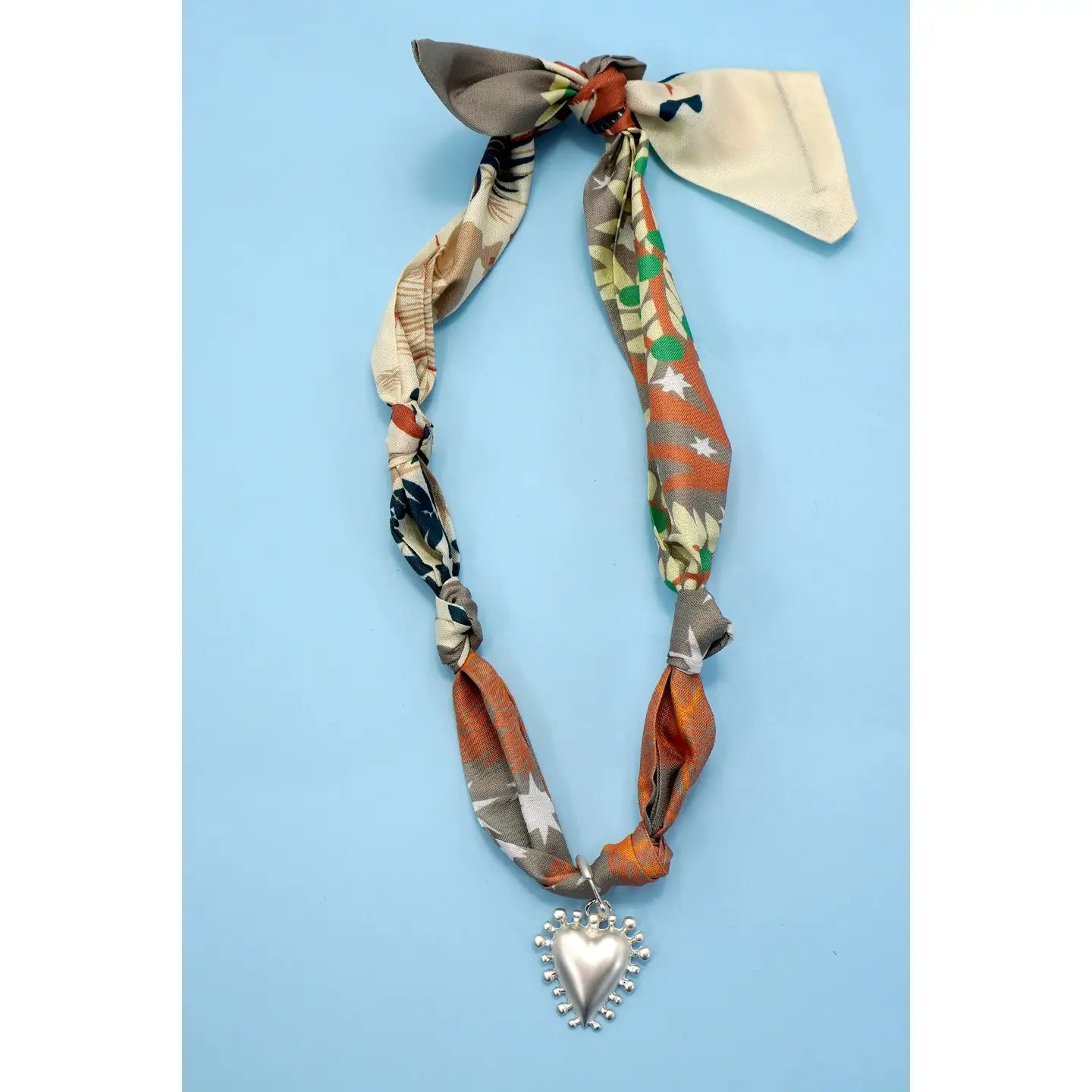 Heart Charm Scarf Necklace
