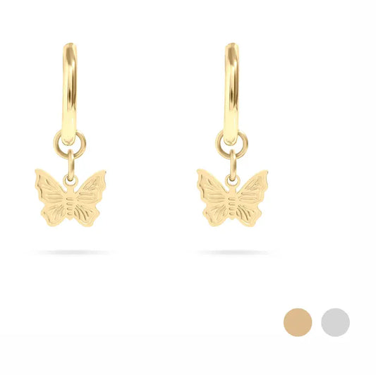 Butterfly Huggie Earrings | 18k Gold Stainless Steel