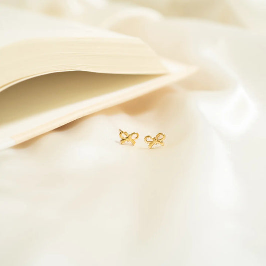 Bow Stud Earrings | 18k Gold Stainless Steel