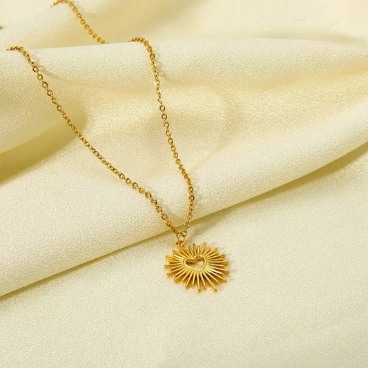 Sun Blast Heart Necklace | 18k Stainless Steel Tarnish-Free