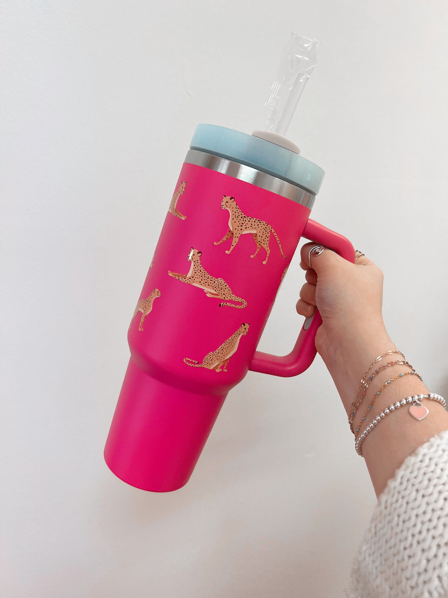 Pink Cheetah 40oz Tumbler