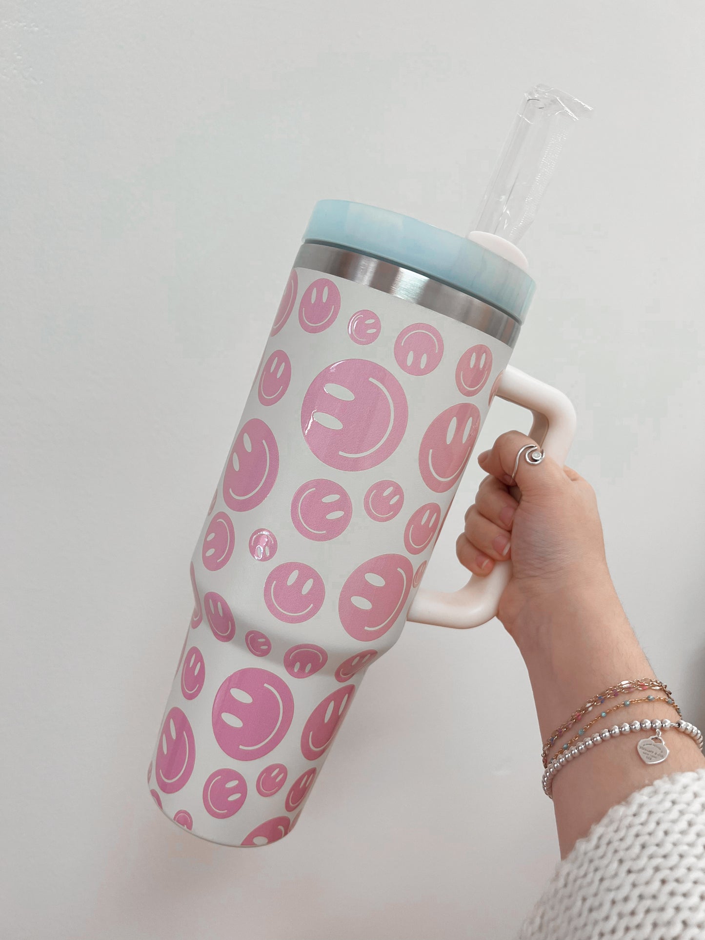 Peach Smiley 40oz Tumbler