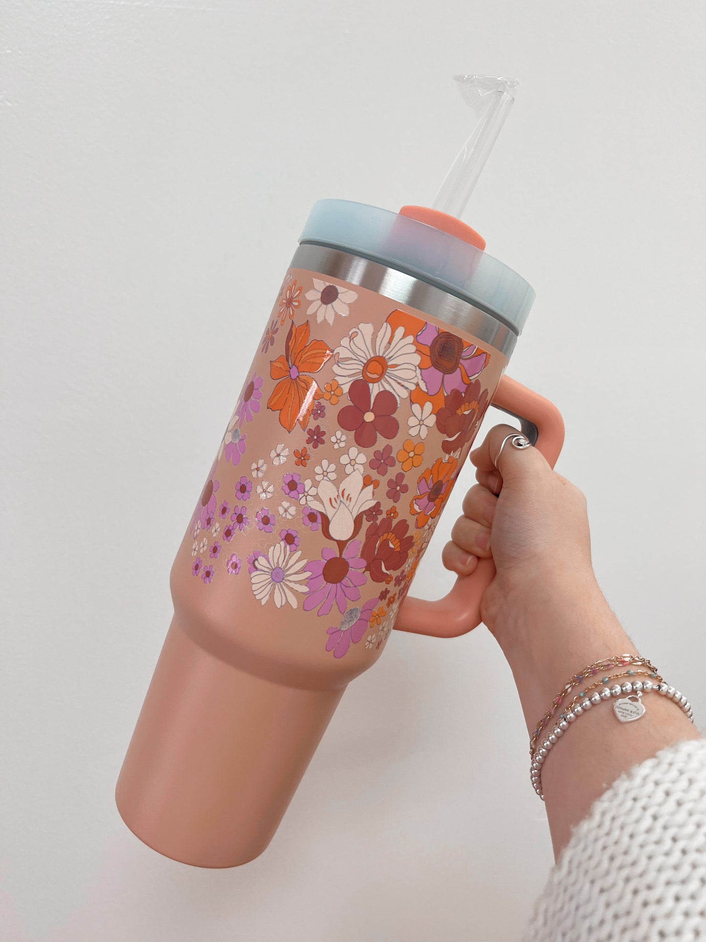 Peach Flower 40oz Tumbler