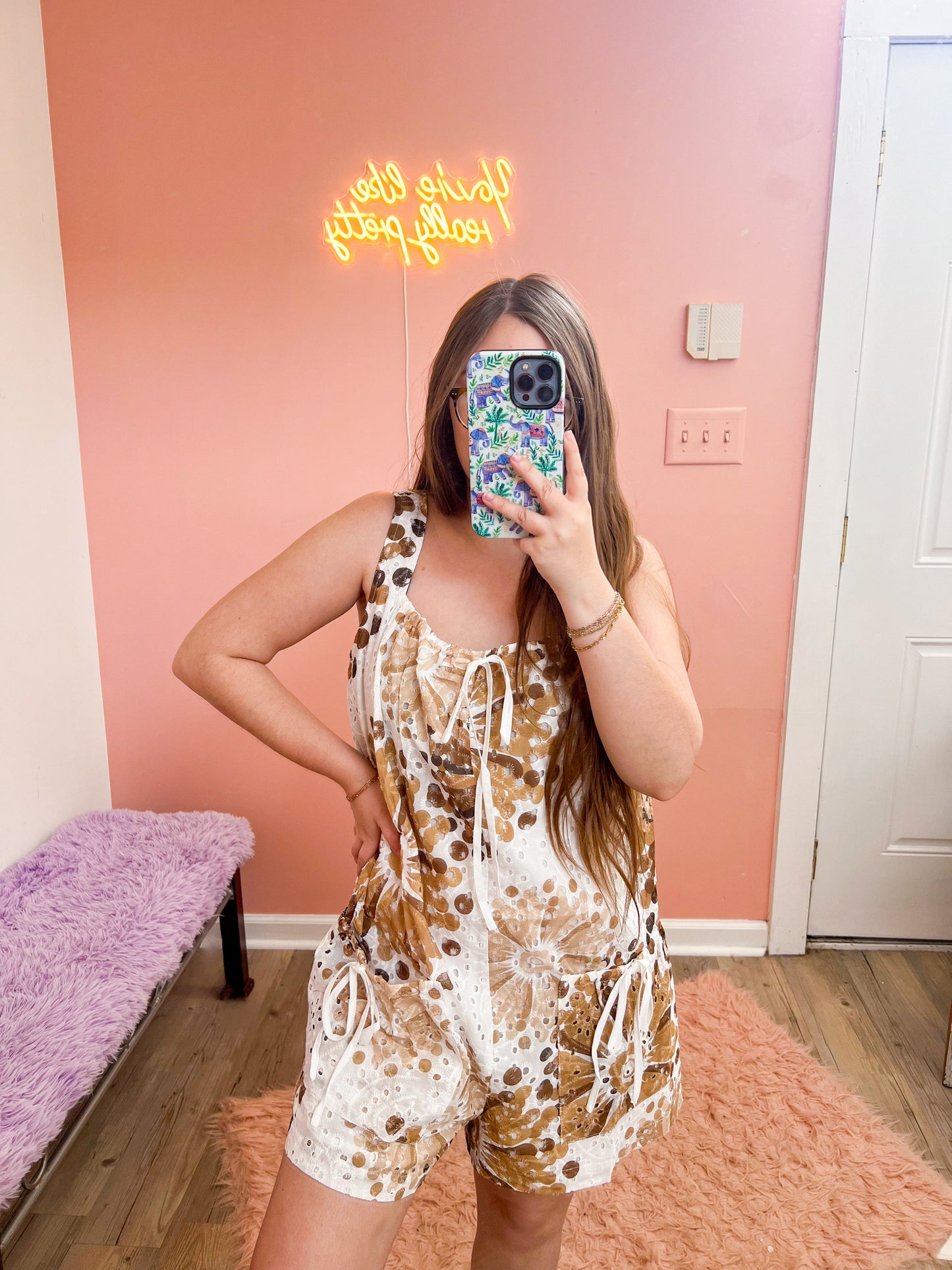 Golden Petal Romper