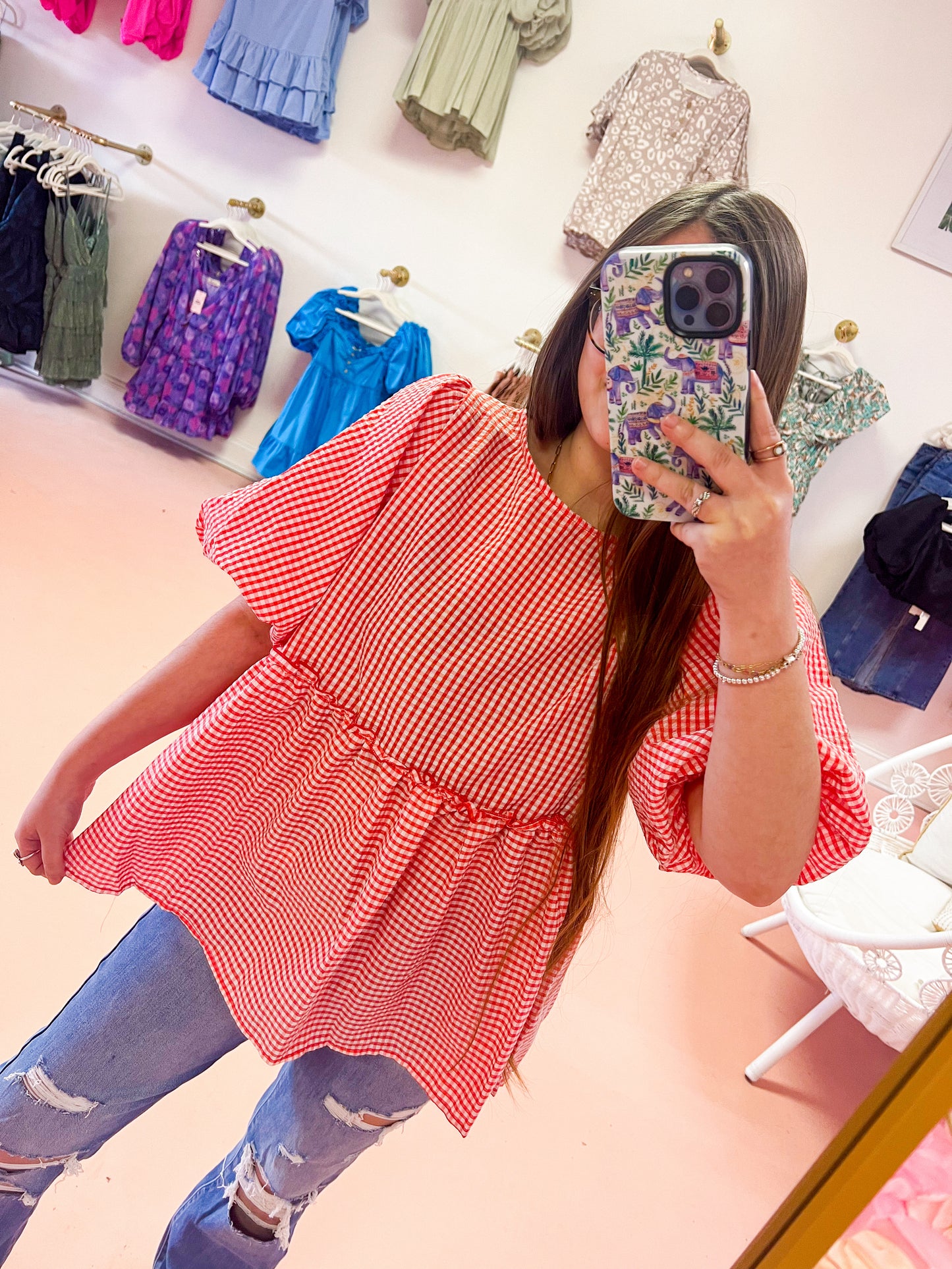 Gingham Grace Top