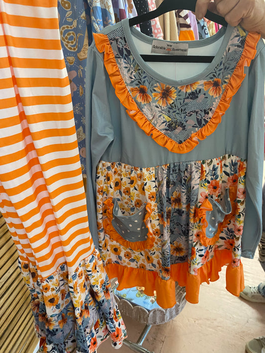 Fall Floral Ruffle Set