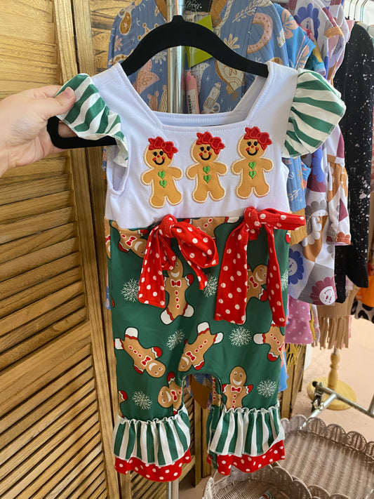 Gingerbread Ruffle Romper