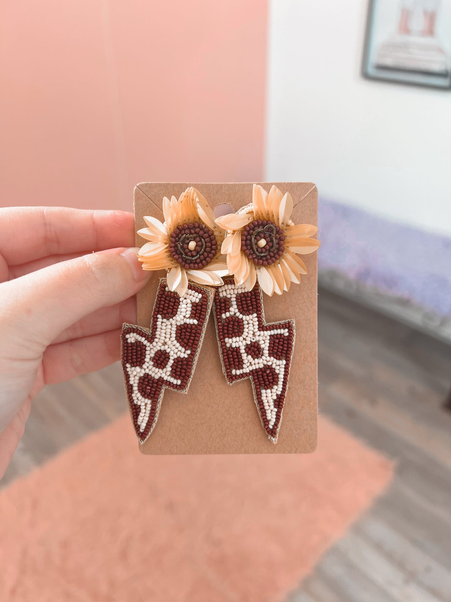 Sunflower Shock Beaded Earrings