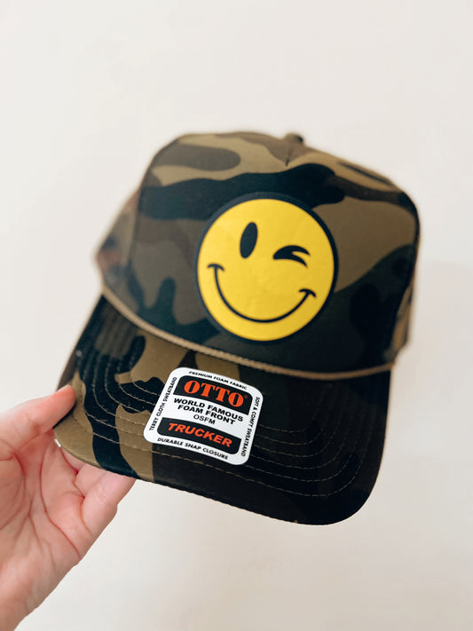 Wink Smiley Trucker Hat