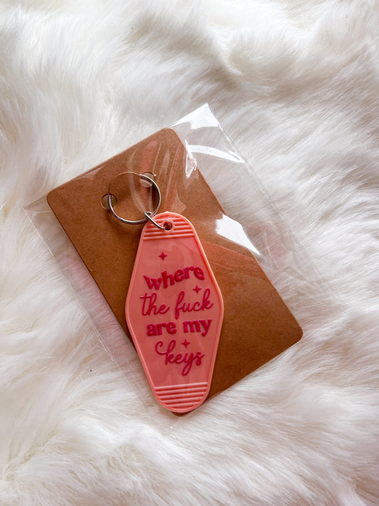 Where the F*** Are My Keys? Motel Keychain