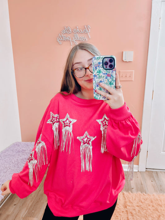 Neon Lights Fringe Pullover