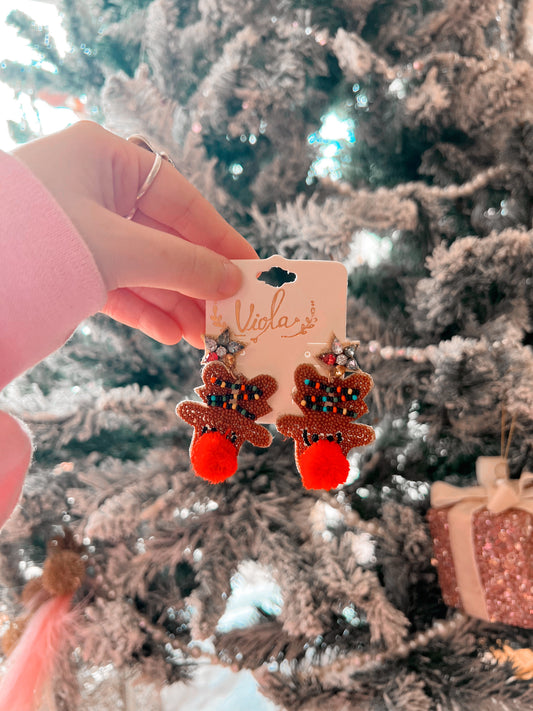 Reindeer Beaded Earrings