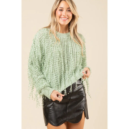 Wish I Knew Fringe Sweater