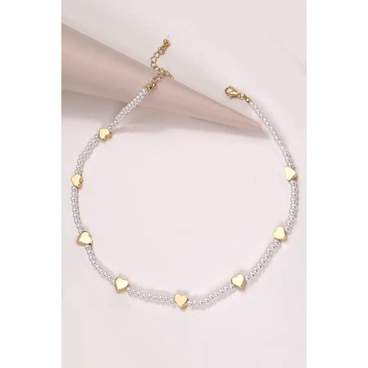 Pearls & Hearts Choker Necklace