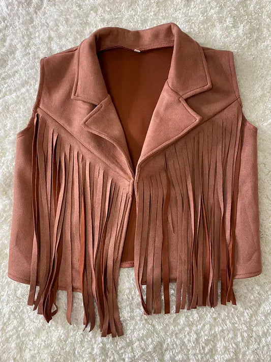 Rust Suede Fringe Jacket