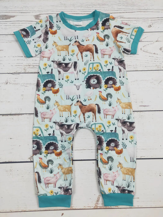 Tractor Farm Romper